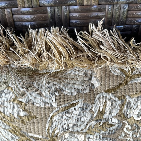 Tasseled Champagne Floral Pillow - Picture 3 of 5